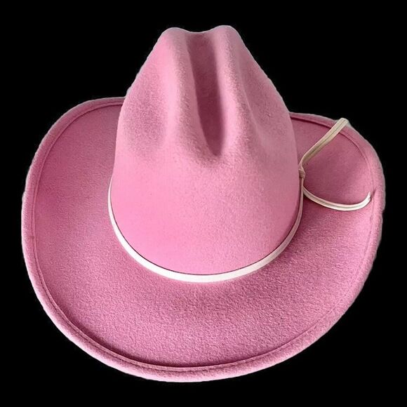 Vintage Pink Cowboy Hat Women's 100% Wool Felt Size Large‎ Eddy Bros Cowgirl - Picture 1 of 11
